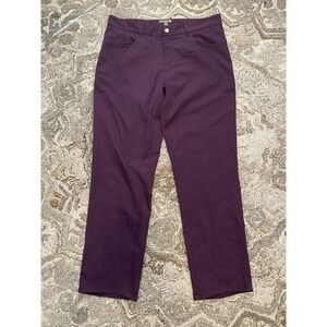 Peter Millar Pants Mens 36x32 Purple Polyester Golf Khaki EB66 5 Pocket Chino